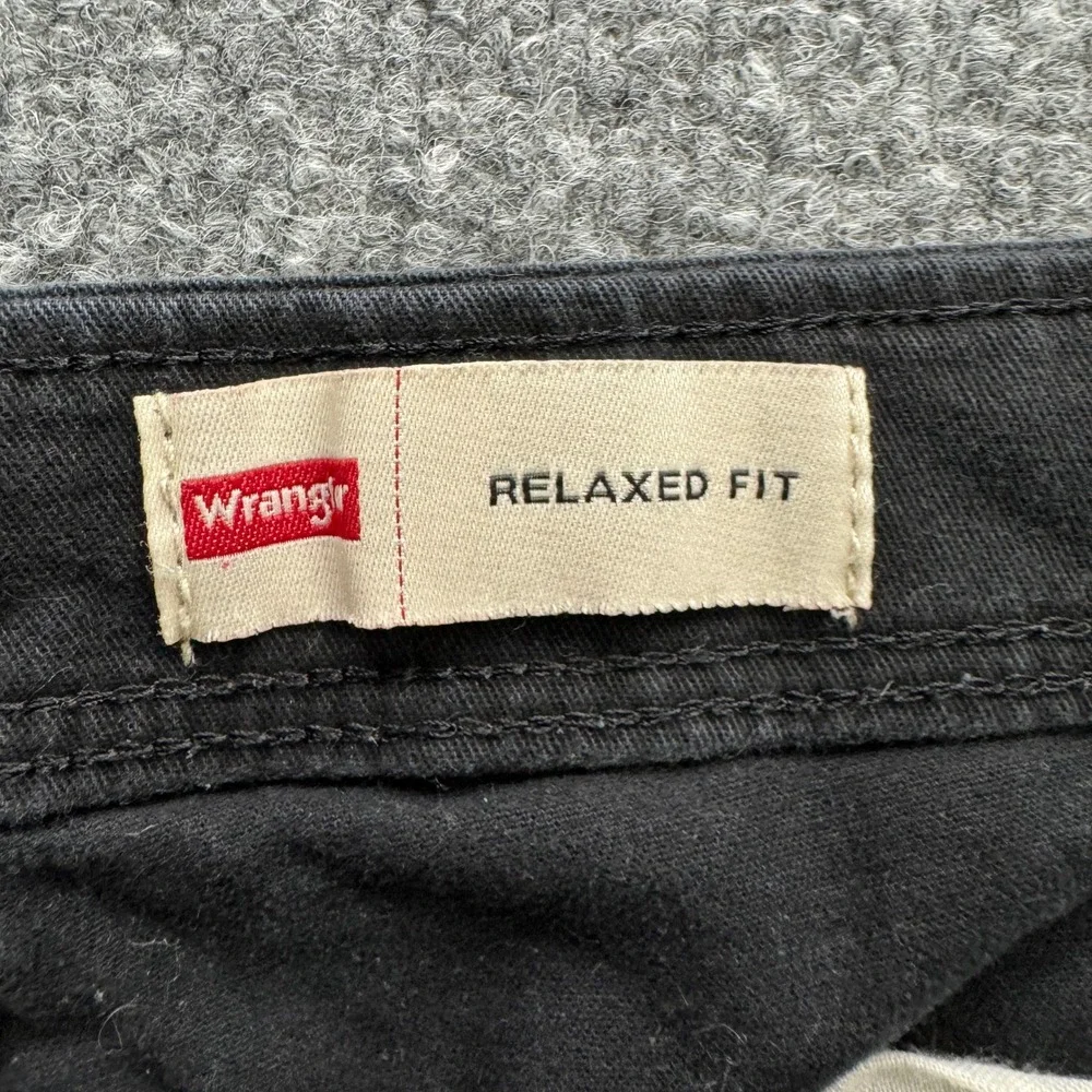 Wrangler Relaxed Fit Cargo Pants Mens 44x32 Black‎ Stretch Workwear Casual
